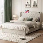 48.4''+Upholstered+Bed+with+4+Drawers,+Bed+with+Storage+Headboard+and+Charging+Station-74150210