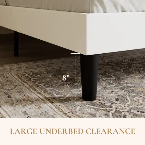 Candler Velvet Upholstered Platform Bed with Wingback Headboard and Wooden Slats - Image 4